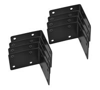 Yardenfun 8pcs Shaped Raised Bed Corner Brackets Heavy Duty Right Angle Metal Black Furniture Connectors for Secure Plant Pot Support and Shelf Stability