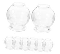 Yardenfun 8Pcs Thickened Glass Fire Cupping Cups Vacuum Massage Therapy Tool for Home Use Non-Slip Transparent Glass Cupping