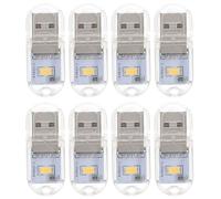 Yardenfun 8pcs USB Portable Night Light Warm Glow Car Interior Lamp Energy-saving Eye Protection for Home Bedroom Hotel Restaurant with High Brightness and Low Power Consumption