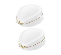 Yardenfun Adjustable Airline Costume Accessories Felt Air Hostess Cap Vintage British Stewardess Hat Woolen Flight Attendant Hat Lady's Cosplay