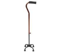 Yardenfun Adjustable Aluminum Walking Stick for Seniors Non-skid Quad Base Mobility Aid Lightweight Hiking Cane with Ergonomic Handle for Stair Climbing and Outdoor Stability