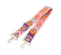 Yardenfun Adjustable Embroidered Floral Crossbody Bag Strap for Handbags and Banjo Belt Wide Durable Polyester Replacement Purse Strap with Vibrant Folk Guitar Embroidery Versatile Shoulder