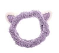 Yardenfun Adjustable Fluffy Cat Ear Headband for Skincare and Makeup Soft Purple Spa Headband for Face Washing Outdoor Activities and Cosplay Party Accessory with Cute Fashion Design