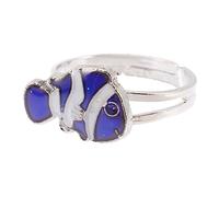 Yardenfun Adjustable Thermochromic Cartoon Fish Finger Ring for Boys and Girls Color Changing Jewelry for Girls Cute Open Design Jewelry for Birthday