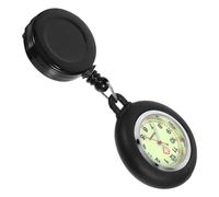 Yardenfun Badge Reel Hanging Pocket Watch Black Luminous Clip-on Watch Smiling Face Lightweight and Sturdy Number Medical for Nurse Doctor Student