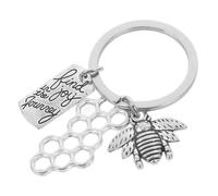 Yardenfun Bee and Honeycomb Metal Keychain Charm, Bee Themed Bag and Car Key Ring Accessory, Novelty Party Stuffer for Women