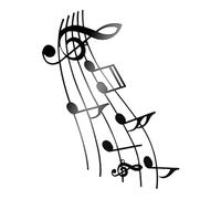 Yardenfun Black Metal Music Notes Wall Decor 40X19Cm Music Signs Cutouts for Home and Stylish Radio and Party Wall Art