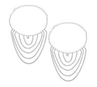 Yardenfun Bohemian Rhinestone Anklet Bracelets for Women Lightweight Metal Ankle Chains with Elegant Tassels Comfortable Outdoor Beach Jewelry for Summer Vacations Silver