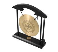 Yardenfun Brass Feng Shui Desktop Gong with Stand and Striker Vajra Copper Gong for Home Office Table Decor Soothing Sound Ornament Symbolizing Wealth and Serenity Asian Desk Decoration