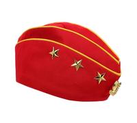 Yardenfun Breathable Russian Sailor Boat Cap with Red and Yellow Wheat Ear Trim Comfortable Dance Performance Hat for Men and Women Stylish Party Accessory for Themed Events and Square
