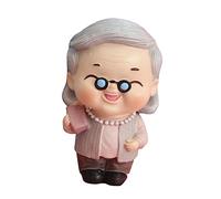 Yardenfun Cake Decoration Ornaments Birthday Grandmas Figurines Grandparents Wedding Anniversary Figurine Grandpa Cake Funny Decoration Presents for Grandma Resin Pink