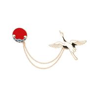 Yardenfun Cartoon Crane Brooch Creative Chinese Style Badge All Match Clothes Accessories for Students Lightweight Durable Decorative Pin for Parties Everyday Wear