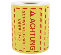 Yardenfun Caution Heavy Stickers Overweight High Visibility Stickers for Warehouse and Moving Use Yellow Coated Paper 500Pcs