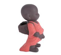 Yardenfun Charming Monk Statue for Tea Lovers Home Office Decor Little Monk Doll China Buddha Figurine Meditation and