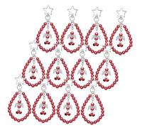 Yardenfun Christmas Tree Bells 12pcs Beaded Ornaments Xmas Tree Decor Christmas Party Supplies Unique Present for Family
