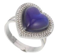 Yardenfun Color Changing Heart Gemstone Adjustable Ring with Temperature Sensing Unique Fashion Jewelry for Women Eye Catching Color Change Design Durable and Safe Material for Long Term Use