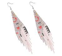 Yardenfun Colorful Dangle Earrings for Women Handmade Beaded Long Tassel Jewelry Elegant and Sophisticated Ear Accessories for Parties and Formal Events