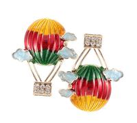 Yardenfun Colorful Hot Air Balloon Studs with Rhinestone Zinc Alloy Women Earrings Charming Cute Enamel for Stylish Women Accessories Fun Quirky Jewelry