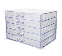 Yardenfun Compact Acrylic Nail Tools Accessories Organizer with Layered Drawers Storage Box Suitable for Manicure Use at Home and Shop
