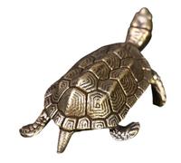 Yardenfun Copper Turtle Figurine Vintage Metal Craft Ornament Sturdy Retro Tortoise Table Decor for Home Office Desktop Accessories