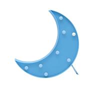 Yardenfun Crescent Moon Shaped Marquee Light Battery Operated Blue LED Lamp Night Light for Home Wedding Christmas Party Decoration
