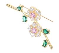Yardenfun Crystal Plum Blossom Brooch Floral Lapel Pin for Womens Dresses Sweaters Coats Timeless Symbolic Design with Refraction Elegant Birthdays Anniversaries Holidays