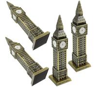 Yardenfun Decorative Architectural Model 4pcs Classic London Tower Alloy Home Ornament for Tabletop and Store Display
