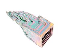 Yardenfun Delicate Bismuth Crystal Mineral Specimen Irregular Shape Decorative Stone for Home Office Bedroom Modern Aesthetic Table Ornament