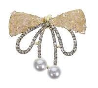 Yardenfun Delicate Womens Bowknot Brooch Pin with Rhinestone Inlay Lapel Pin for Dress Hat Skirt Elegant Durable Glamorous Accessory for Versatile Fashion Styles