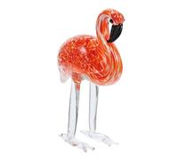 Yardenfun Desktop Flamingo Figurine Realistic Crystal Sculpture Bright Standing Model Bookshelf Decor Ornament