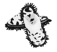 Yardenfun Detachable Chenille Mop Slippers Cow Pattern for Floor Cleaning Washable Dust Absorbing Mop Shoes for Home Office Suitable for Hardwood Tile Multi-surface Use Easy Maintenance