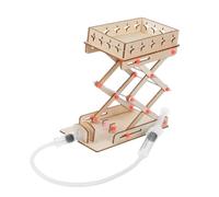 Yardenfun DIY Hydraulic Lab Jack Machine Science Experiment Kit for Educational Stem with Adjustable Wooden Lift Platform for Classroom and Home Learning