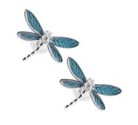 Yardenfun Dragonfly Earrings Blue Drop Oil Design Women Elegant Ear Studs Silver Material Everyday Wear Party Occasion Accessory