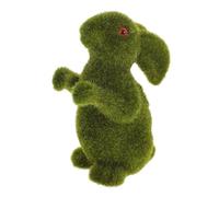 Yardenfun Easter Bunny Figurine Artificial Flocking Rabbit Decor Adorable Micro Landscape Ornament for Desk Shelf Garden Party Decoration