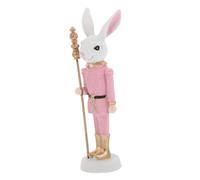 Yardenfun Easter Bunny Nutcracker Figures Spring Party Supplies Holiday Home Decorations Cute Resin Rabbit Figurines For Easter Party
