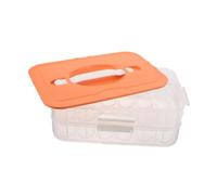 Yardenfun Egg Holder with Lid and Handle for Refrigerator Stackable Egg Container Organizer Fridge Storage Box with Individual Compartments for Collision Prevention and Portable Kitchen