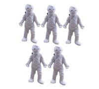 Yardenfun Egyptian Mummy Model Figurine Set 5pcs Decorative Resin Mummy Sculptures for Halloween Home Decor Unique Desktop Adornment for Collectors and Themed Parties