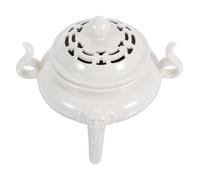 Yardenfun Elegant Ceramic Incense Holder with Lid Stable Three Legged Aromatherapy Burner for Meditation and Home Decor White Artistic Censer for Indoor Relaxation and Decorative Use