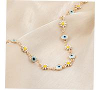 Yardenfun Evil Eye Daisy Clavicle Chain Necklace for Women Lightweight Unique Jewelry for Everyday Wear for Birthdays Anniversaries and Special Occasions Safe