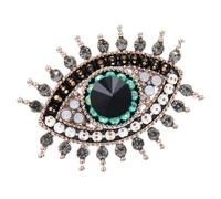 Yardenfun Evil Eye Rhinestone Brooch Pin for Women Metal Shawl Pin Lapel Decoration Elegant for Clothes Dresses Scarves Party Accessory