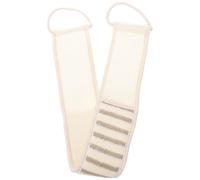 Yardenfun Exfoliating Back Scrubber Cloth Made of Flax and Toweling, Foldable Bathing Scrubber Preventing Oil Clogs, Long Double-Sided Washcloth for Shower and Bath Use