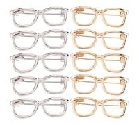 Yardenfun Eyeglass Holding Brooch 10PCS Alloy Two-Tone Pins for Women Clothing Fixing on Jackets and Shirts