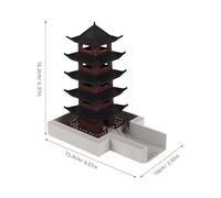 Yardenfun Five-Story Chinese Pagoda Model Tower Sculpture, Small Traditional Architectural Figurine for Bonsai, Aquarium, and Asian Garden Decorative Accessories