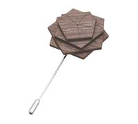 Yardenfun Floral Wooden Lapel Pin for Men Elegant Decorative Boutonniere Pin for Suits and Formal Events Flower Design for Weddings and Special Occasions
