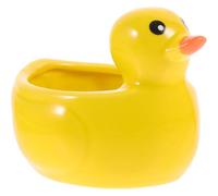 Yardenfun Flowerpot Hole Ceramic with Creative Planter Animal Shaped Ventilation Drainage Cute Yellow Resin Container and Garden Gardening for Succulent Potted Plants, for Home Decor
