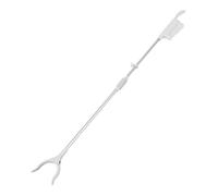 Yardenfun Foldable Garbage Grabber Reacher Tool with Extra Long Aluminum Handle, Handy Litter Picker Stick for Elderly and Seniors, White Collapsible Trash Claw for Home and Outdoor Cleanup