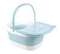 Yardenfun Foot Bath Basin with Sole Massage for Household Use Lightweight Wear Resistant Plastic Foot Soak Bucket Space Saving Design for Travel Camping and Adults Blue