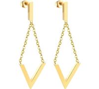 Yardenfun Geometric Drop Earrings for Women Diamond Shaped Chain Dangle Earrings in Gold Stylish Tassel Design Suitable for Everyday Wear