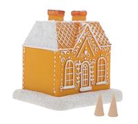 Yardenfun Gingerbread House Resin Incense Burner Decorative Cone Holder Fireproof Desktop Adornment Artistic Hollow-out Design Christmas Cabin Incense