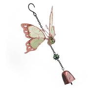 Yardenfun Glow the Dark Butterfly Bell Wind Chime Pendant Durable Acrylic Garden Ornament for Door and Wall Hanging Sound Decorative Home and Party Supply Green